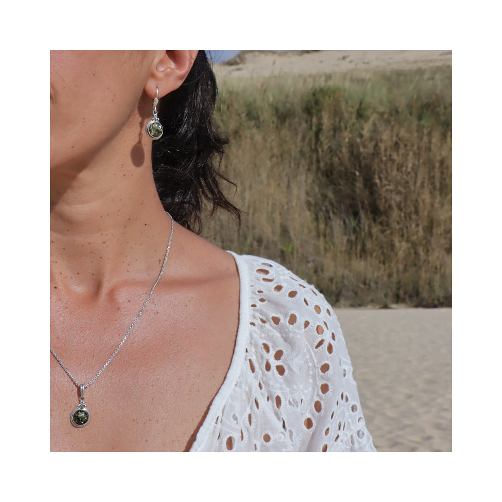 boucles d'oreilles ambre