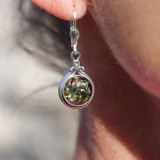 boucles d'oreilles ambre et argent