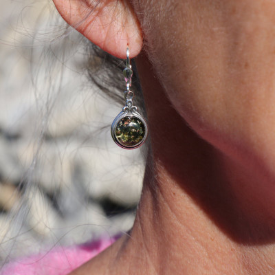 boucles d oreilles pendantes ambre