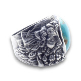bague zeus turquoise homme