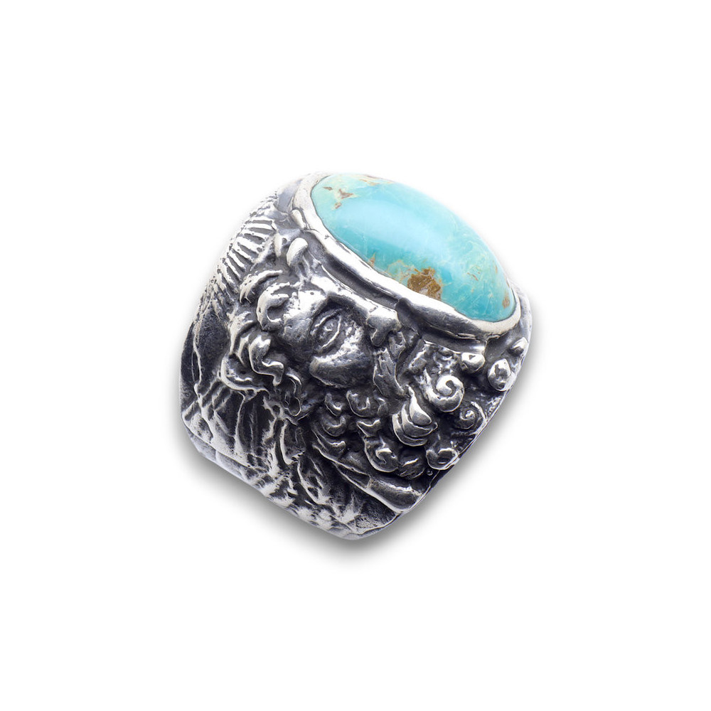 bague turquoise pour homme