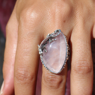 bague quartz rose