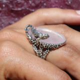 bague argent quartz rose femme