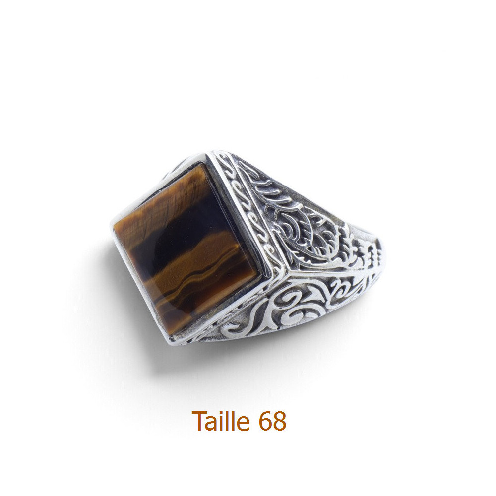 bague oeil de tigre homme