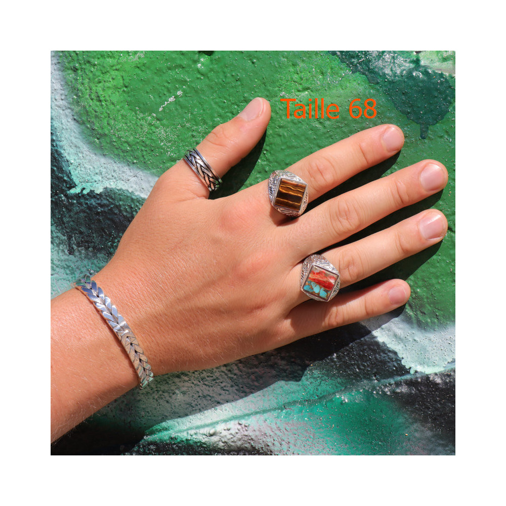 bague oeil de tigre argent