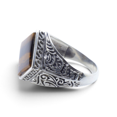 bague oeil de tigre argent femme
