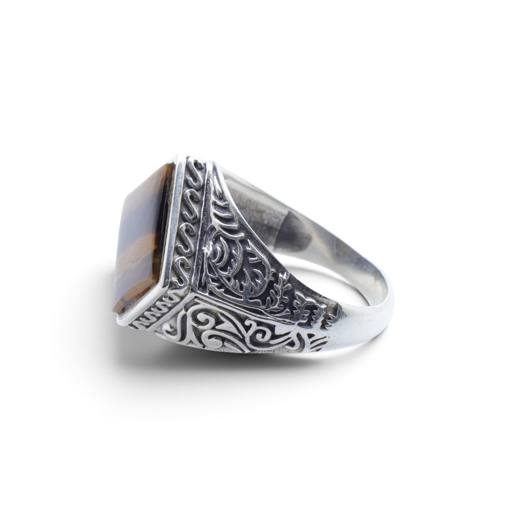 bague oeil de tigre argent femme