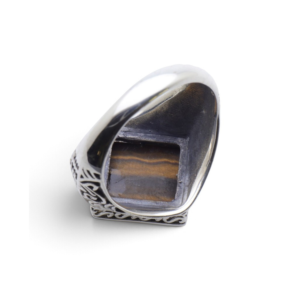 bague oeil de tigre argent homme