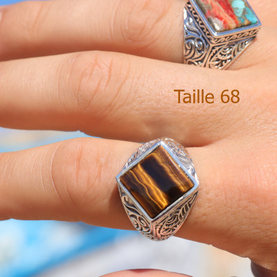 oeil de tigre bague homme