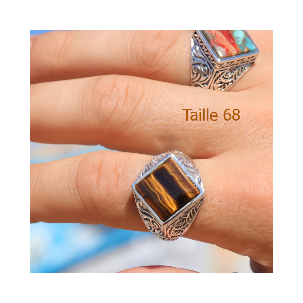 oeil de tigre bague homme