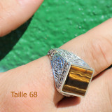oeil de tigre bague argent