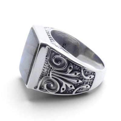 bague labradorite homme