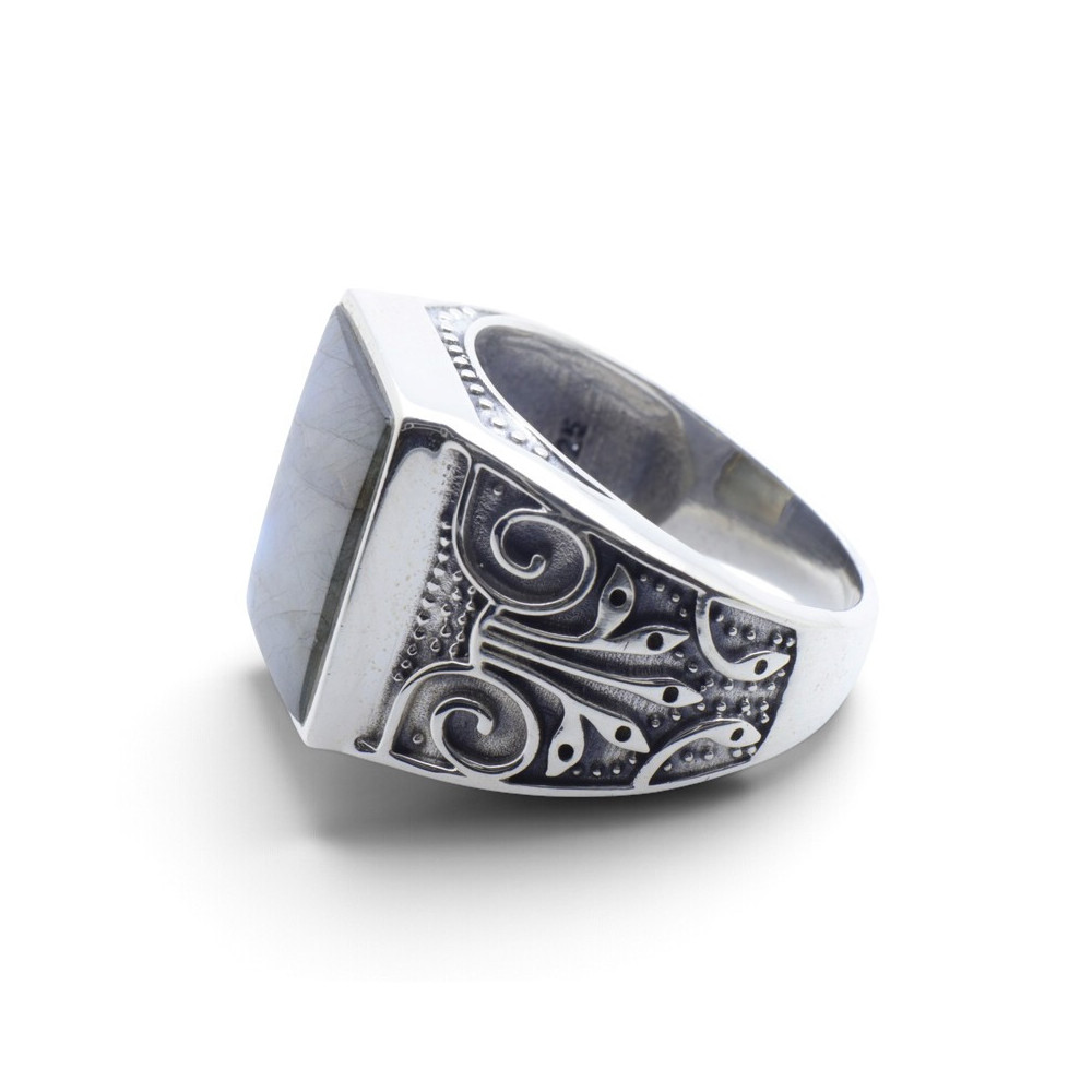 bague labradorite homme
