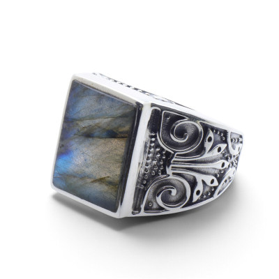 bague labradorite argent homme