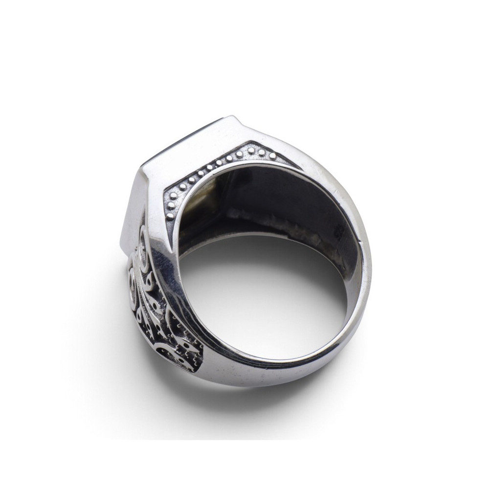 bague pierre labradorite argent