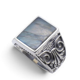 bague argent et labradorite