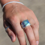 bague homme argent pierre labradorite