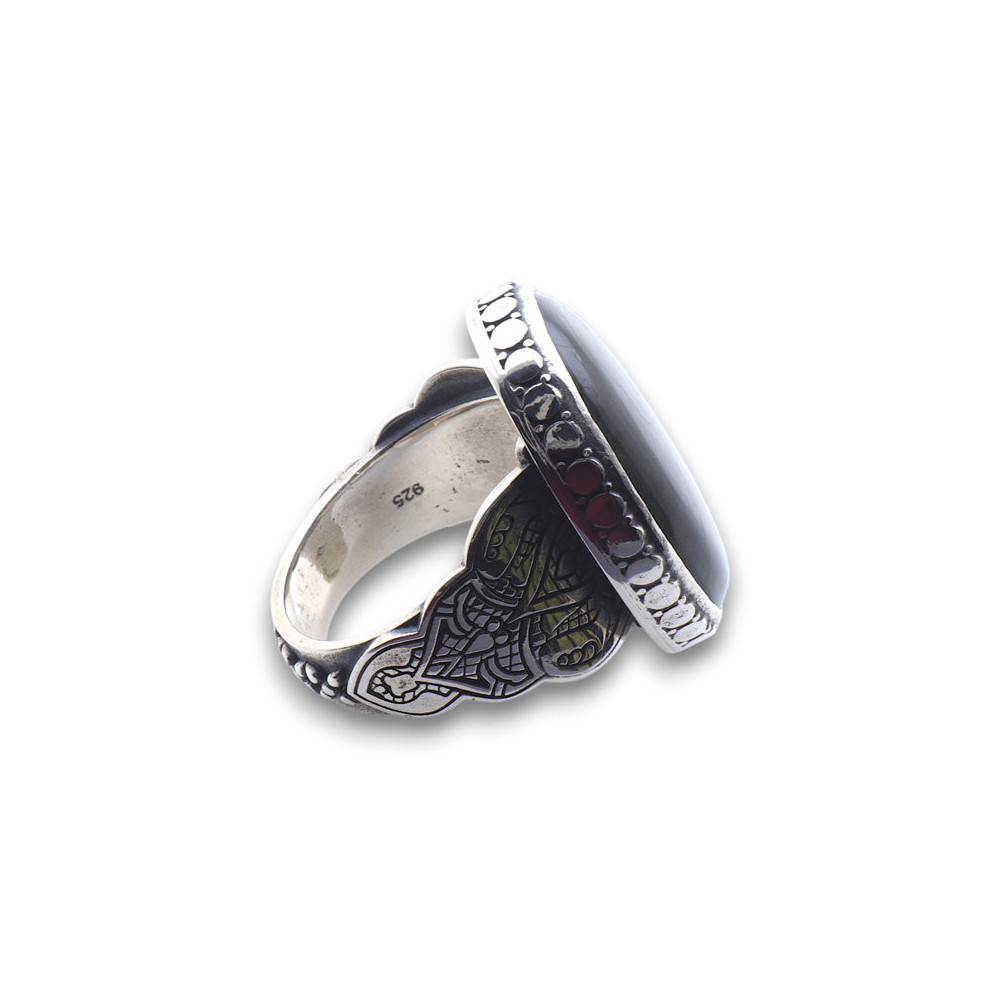bague labradorite homme