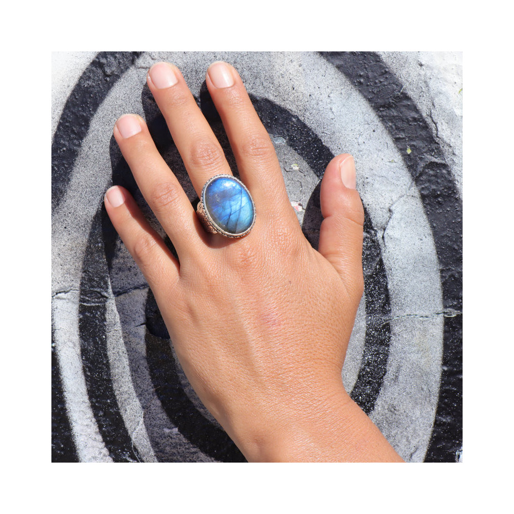 grosse bague labradorite
