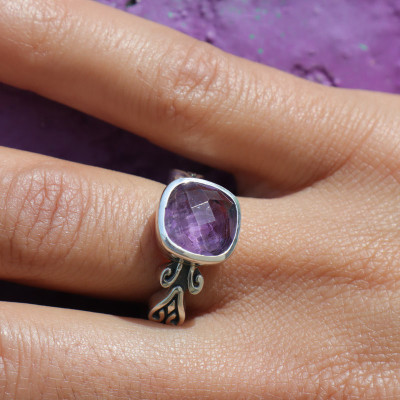 bague améthyste femme
