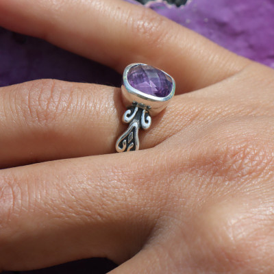 bague améthyste argent