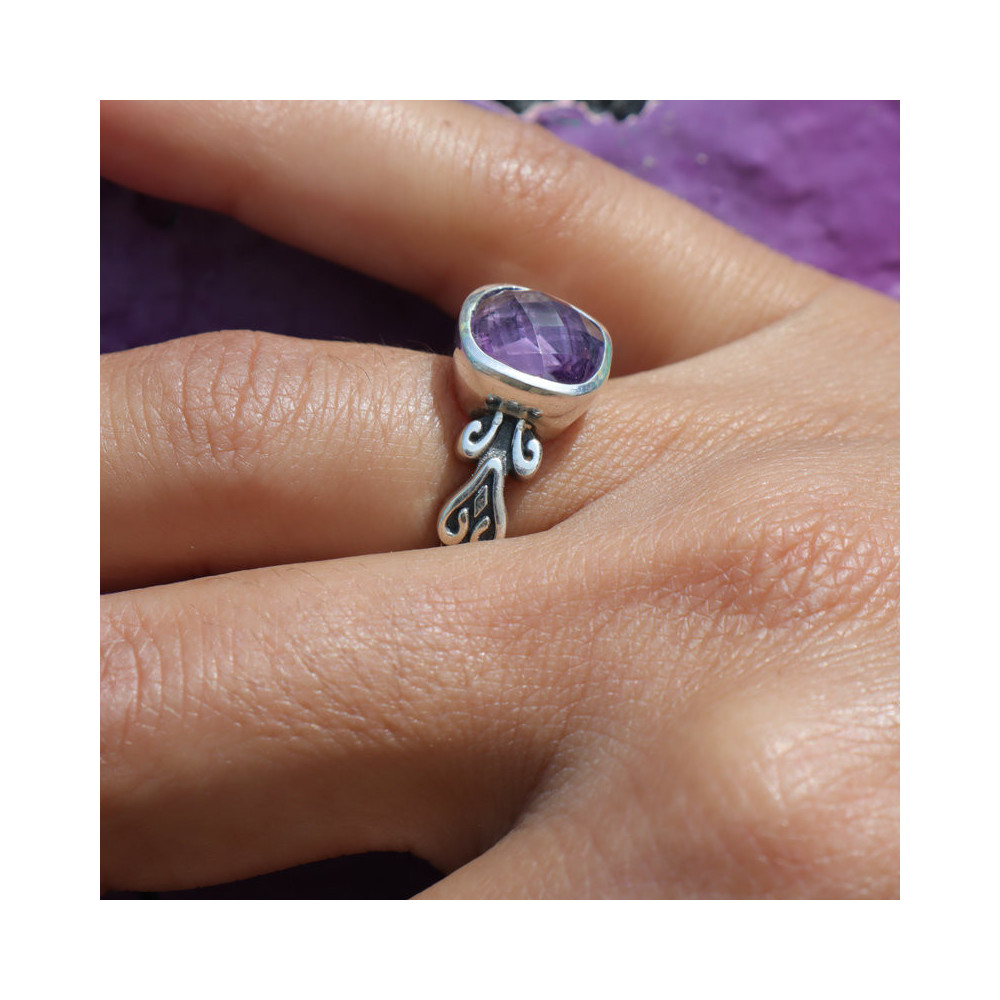 bague améthyste argent