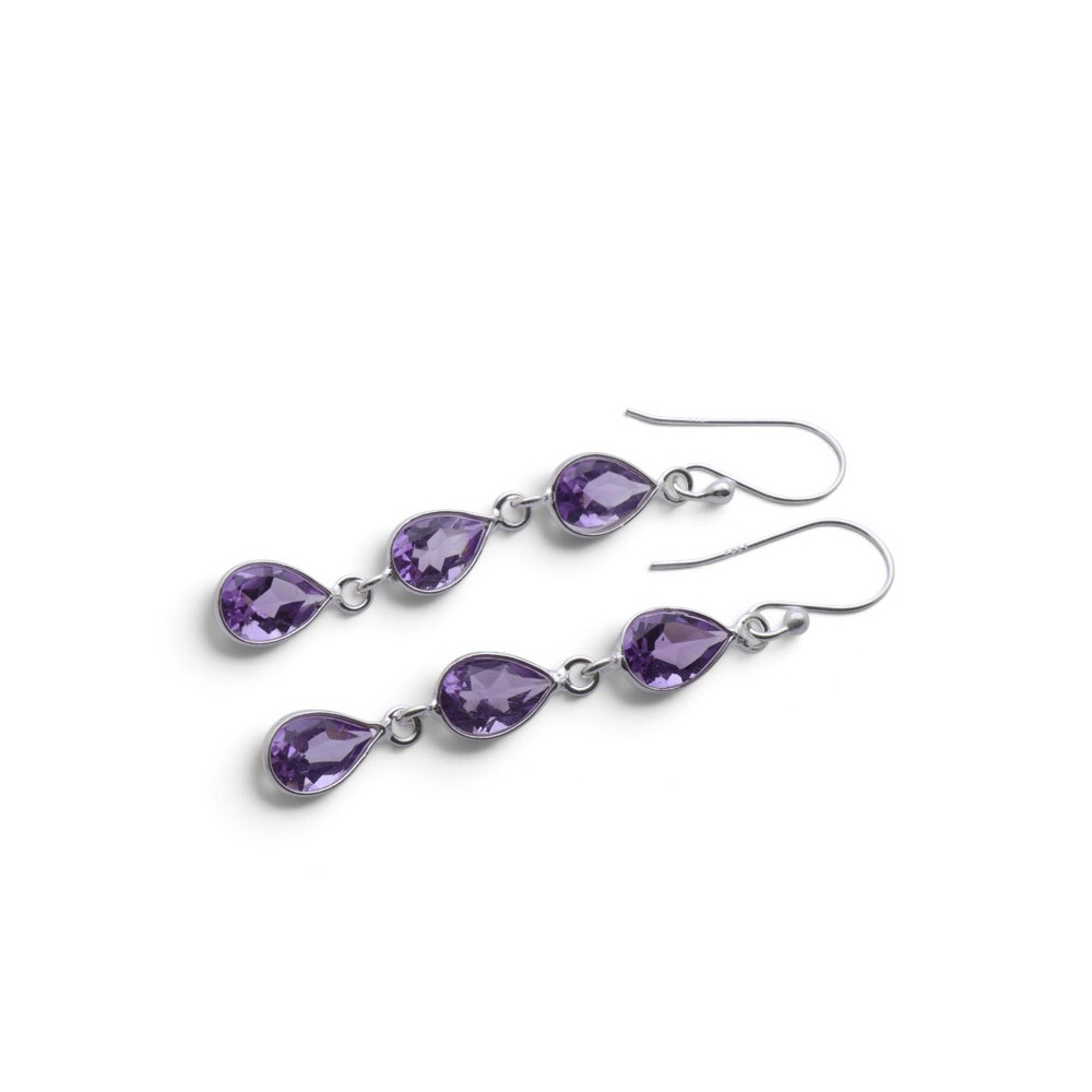 boucles d'oreilles améthyste