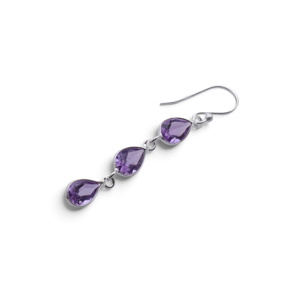 boucles d oreilles améthyste argent