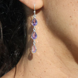 boucle d oreille améthyste pendante