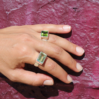 bague obsidienne argent