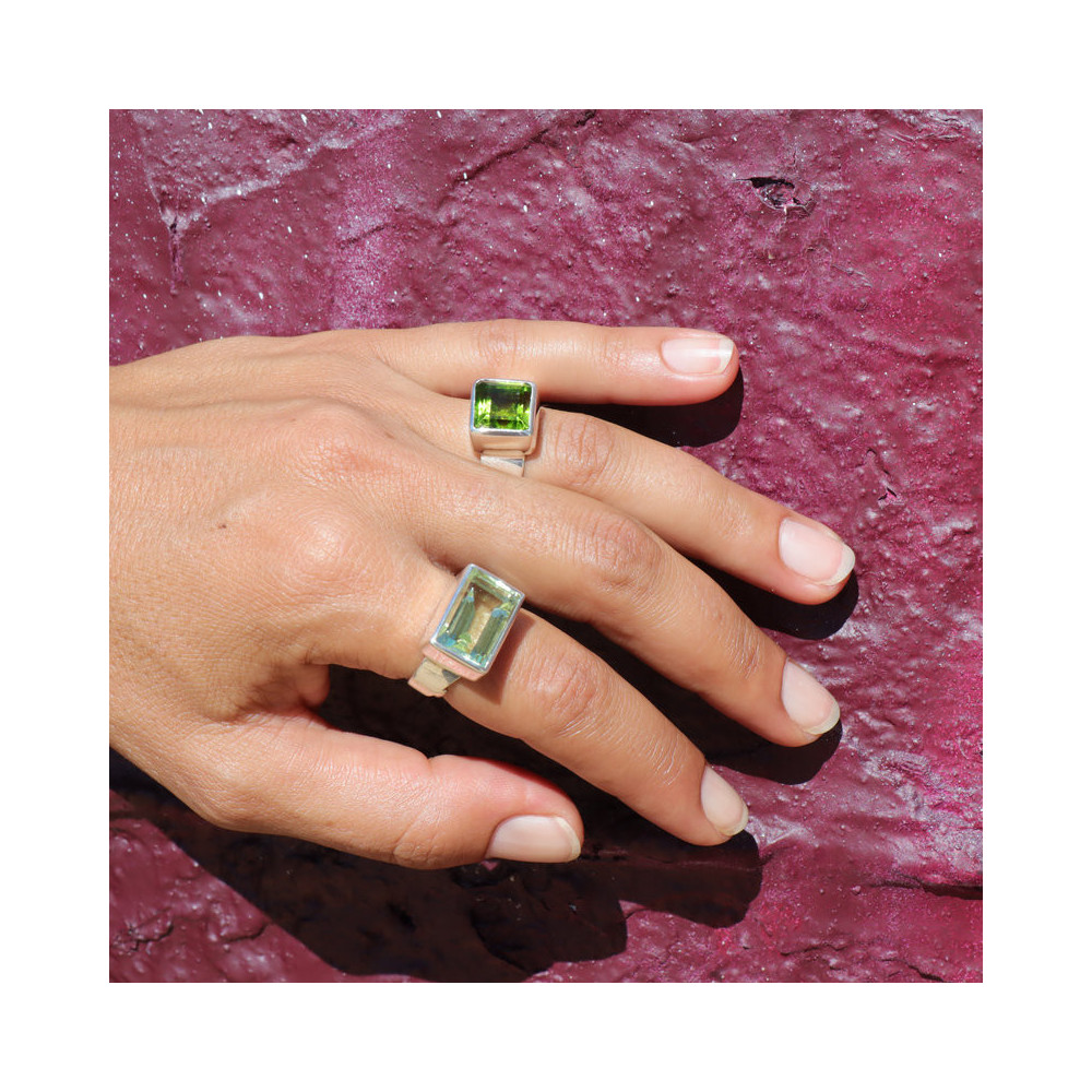 bague obsidienne argent
