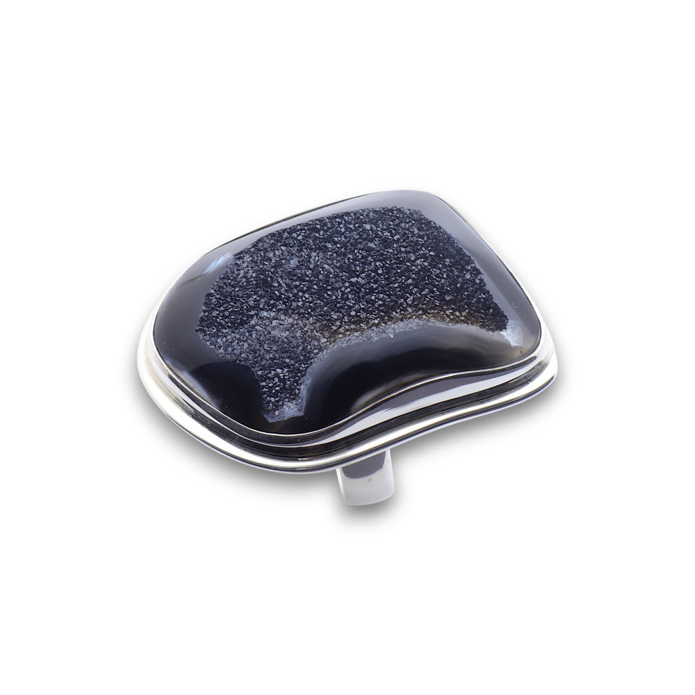 bague corail fossile noir femme