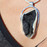 pendentif corail fossile argent