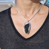 pendentif corail fossile argent femme