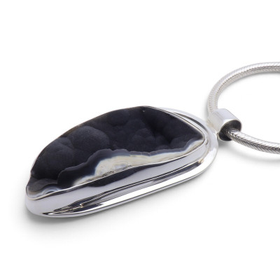 bijoux argent et corail noir fossile brut femme