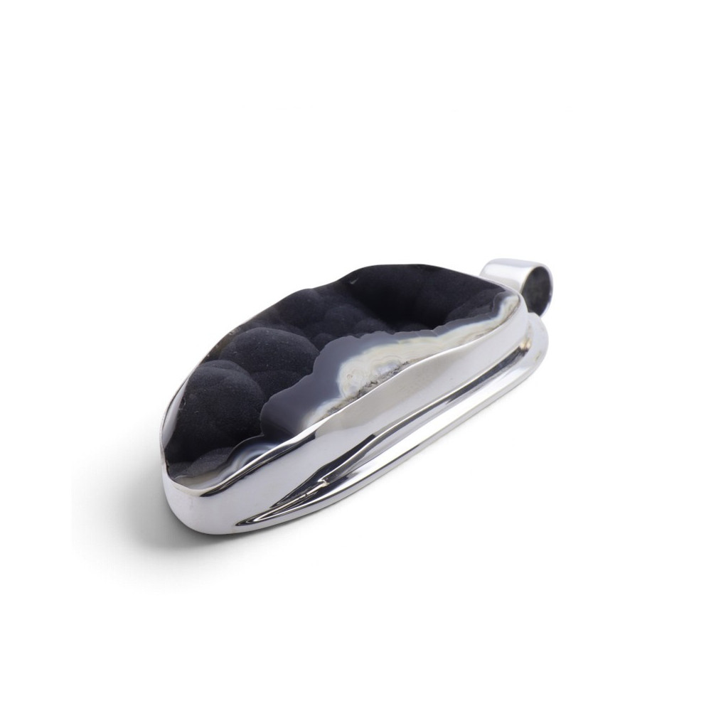 pendentif corail noir argent