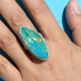 bague pierre vert bleu