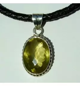 Pendentif argent et quartz lemon