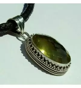 Pendentif argent et quartz lemon