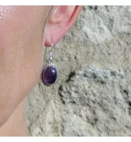 boucles d'oreilles améthyste argent