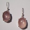Boucles d'oreilles argent et quartz rose
