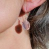 Boucles d'oreilles argent et quartz rose