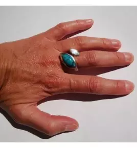 bague argent et turquoise
