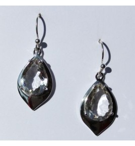 Boucles d'oreilles argent et cristal de roche BO450