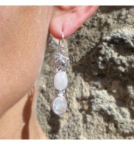 boucles d'oreilles argent et pierre de lune