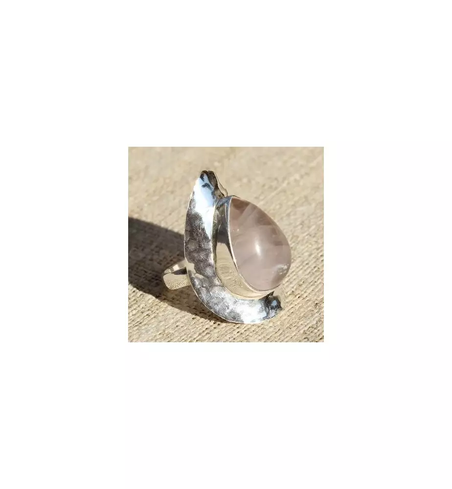 Bague argent et quartz rose Bague argent et quartz rose
