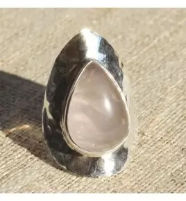 Bague argent et quartz rose