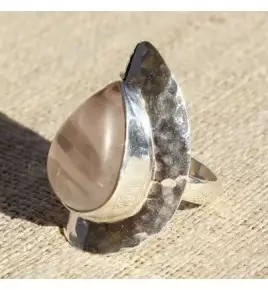 Bague argent et quartz rose