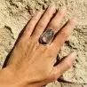 Bague argent et quartz rose