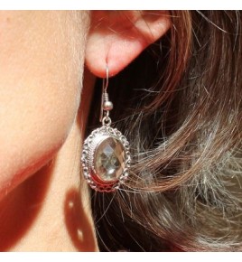 boucles d'oreilles argent cristal de roche